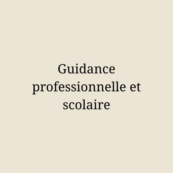 Guidance professionnelle et scolaire